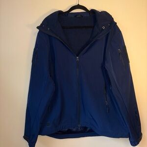 Blue Hooded Water Resistant Winter Jacket
